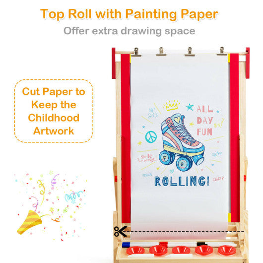 Flip-Over Double-Sided Kids Art Easel Supply