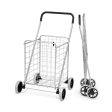 Portable Folding Shopping Cart Utility for Grocery Laundry-Silver Cheap