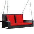 2-Person Patio Rattan Porch Swing with Cushions-Red Online Sale