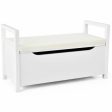 34.5 —15.5 —19.5 Inch Shoe Storage Bench with Cushion Seat for Entryway-White Online Sale