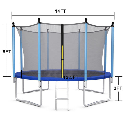 14 Feet Jumping Exercise Recreational Bounce Trampoline with Safety Net Hot on Sale