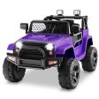 12V Kids Ride On Truck with Remote Control and Headlights-Purple Supply