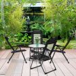 4 Pieces Patio Garden Adjustable Reclining Folding Chairs with Headrest-Black Hot on Sale