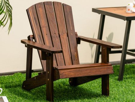 Kid s Adirondack Chair with High Backrest and Arm Rest-Coffee Fashion