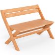 2-Person Teak Wood Folding Outdoor Benches with Slatted Seat Online Sale