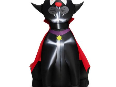 4.7 Feet Halloween Inflatable Vampire Cat with Red Cloak on Sale