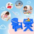 3-Piece Plastic Children Table Chair Set-Blue Discount