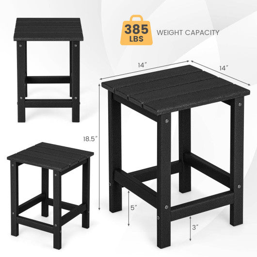 14 Inch Square Weather-Resistant Adirondack Side Table-Black Hot on Sale