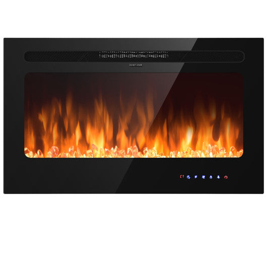 36 Inch Electric Fireplace Insert Wall Mounted with Timer Supply