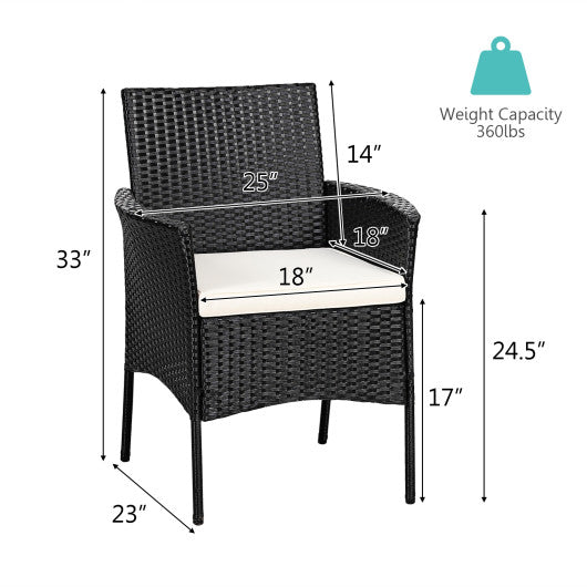 2 Pieces Patio Wicker Chairs with Cozy Seat Cushions on Sale