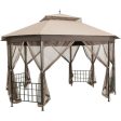 10’x 12’ Octagonal Patio Gazebo-Brown on Sale