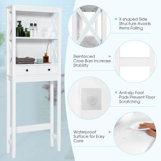 Toilet Space Saver Bathroom Organizer Storage Shelf with Drawers For Sale