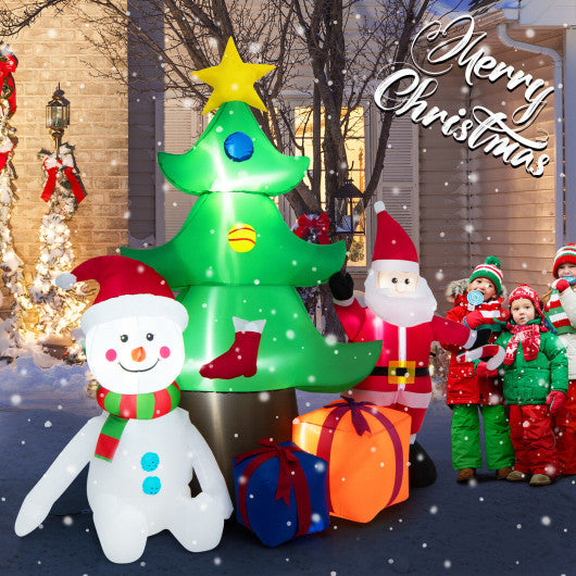 7.2 Feet Inflatable Lighted Christmas Decoration Tree with Santa Claus on Sale