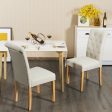 2 Pieces Tufted Dining Chair Set with Adjustable Anti-Slip Foot Pads-Beige For Cheap