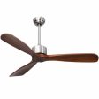 52 Inch Modern Brushed Nickel Finish Ceiling Fan with Remote Control on Sale