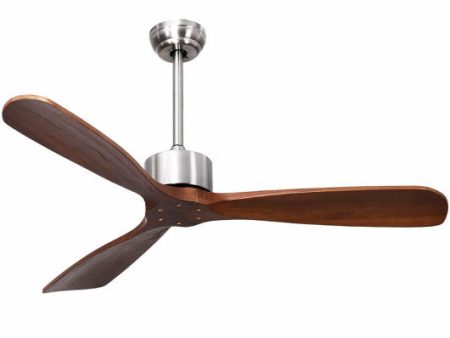 52 Inch Modern Brushed Nickel Finish Ceiling Fan with Remote Control on Sale