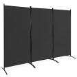 3-Panel Room Divider Folding Privacy Partition Screen for Office Room-Black Hot on Sale