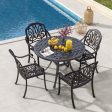 2 Pieces Patio Cast Aluminum Dining Chairs with Armrests-Bronze Online