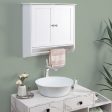 Wall Mounted Bathroom Storage Medicine Cabinet with Towel Bar-White Fashion