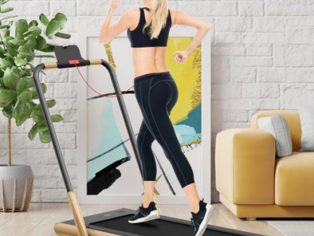 2-in-1 Folding Treadmill with Remote Control and LED Display-Golden Fashion