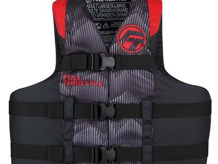 Full Throttle Adult Nylon Life Jacket - 4XL 7XL - Red Black [112200-100-110-22] Cheap