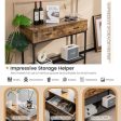 2 Drawers Industrial Console Table with Steel Frame for Small Space-Rustic Brown For Discount