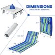 3 Pieces Beach Lounge Chair Mat Set 2 Adjustable Lounge Chairs with Table Stripe-Stripe Online now