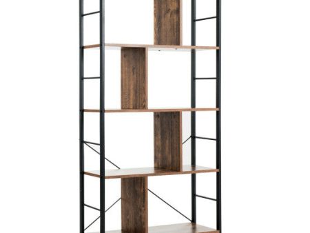 4-Tier Industrial Freestanding Bookshelf with Metal Frame Online now