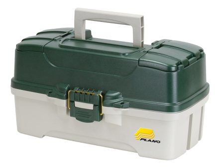 Plano 3-Tray Tackle Box w Duel Top Access - Dark Green Metallic Off White [620306] Supply