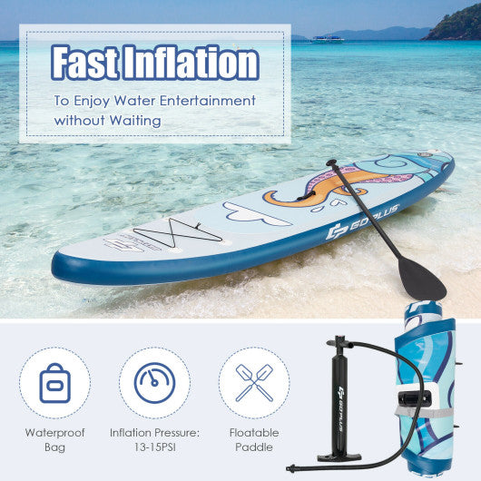 10.5 ft Inflatable Stand Up Paddle Board Surfboard with Aluminum Paddle Pump-10.5 ft on Sale