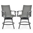 2 Pieces Patio Swivel Bar Chair Set with 4D Air Fiber Cushion Online