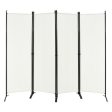 4-Panel  Room Divider with Steel Frame-White Sale