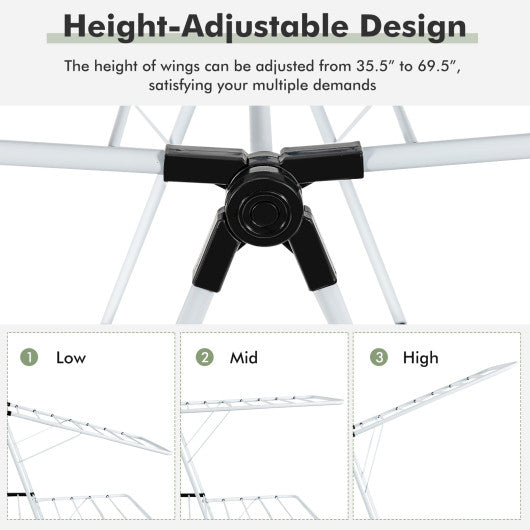 2-Level Foldable Clothes Drying Rack with Adjustable Gullwing For Cheap