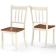 2 Pieces Solid Whitesburg Spindle Back Wood Dining Chairs-White Sale