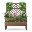 2-Tier Raised Garden Bed with Trellis-Brown on Sale