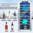 43 Bottle Wine Cooler Refrigerator Dual Zone Temperature Control with 8 Shelves-Black For Discount