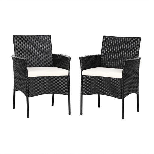 2 Pieces Patio Wicker Chairs with Cozy Seat Cushions on Sale