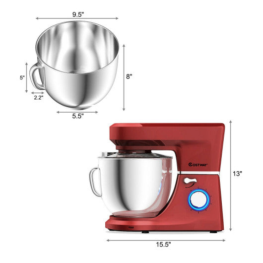 7.5 Qt Tilt-Head Stand Mixer with Dough Hook-Red Online Hot Sale