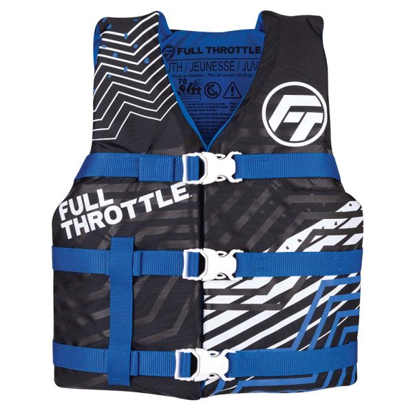 Full Throttle Youth Nylon Life Jacket - Blue Black [112200-500-002-22] Online now