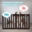 24 Inch Folding Wooden Freestanding Pet Gate Dog Gate with 360° Hinge -Dark Brown Online