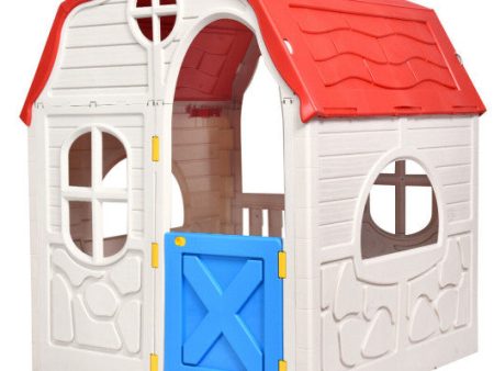 Kids Cottage Playhouse Foldable Plastic Indoor Outdoor Toy For Cheap