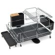 2-Tier Detachable Dish Drying Rack with Cutlery Holder Supply