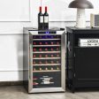 20 Inch Wine Refrigerator for 33 Bottles and Tempered Glass Door-Silver Hot on Sale