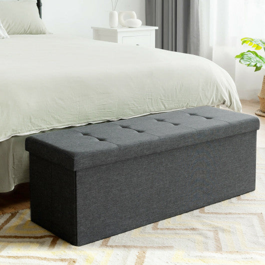 Fabric Folding Storage with Divider Bed End Bench-Dark Gray Sale