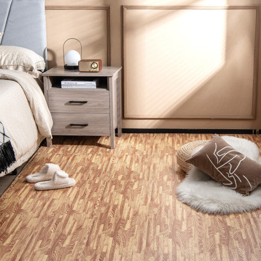 12 Tiles Wood Grain Foam Floor Mats with Borders on Sale