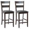 2-Pieces Upholstered Bar Stools Counter Height Chairs with PU Leather Cover Online Sale