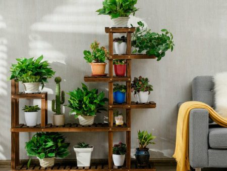 7-Tier Flower Wood Stand Plant Display Rack Storage Shelf on Sale