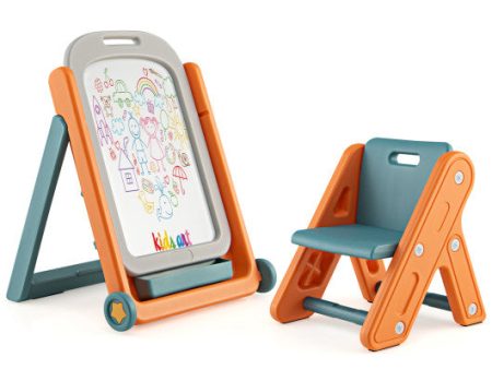 Kids Height Adjustable Art Easel Set with Chair Cheap