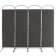 6.2Ft Folding 4-Panel Room Divider for Home Office Living Room -Gray Online Sale