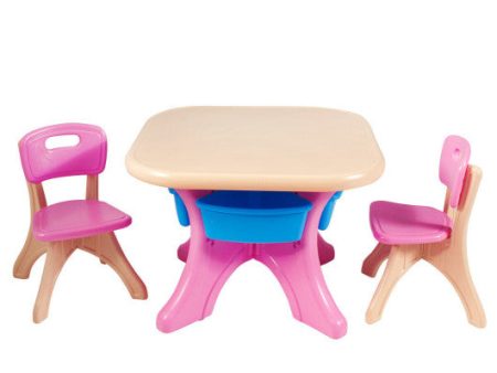 In Outdoor 3-Piece Plastic Children Play Table & Chair Set Discount